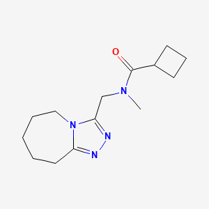 molecular formula C14H22N4O B7510313 N-methyl-N-(6,7,8,9-tetrahydro-5H-[1,2,4]triazolo[4,3-a]azepin-3-ylmethyl)cyclobutanecarboxamide 