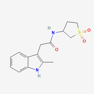 molecular formula C15H18N2O3S B7510340 N-(1,1-dioxothiolan-3-yl)-2-(2-methyl-1H-indol-3-yl)acetamide 