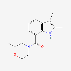molecular formula C16H20N2O2 B7510360 (2,3-dimethyl-1H-indol-7-yl)-(2-methylmorpholin-4-yl)methanone 