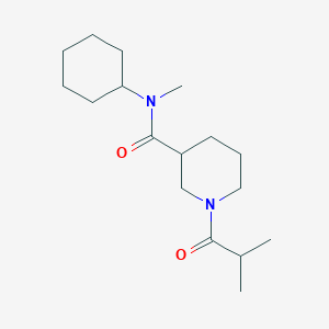 molecular formula C17H30N2O2 B7510367 N-cyclohexyl-N-methyl-1-(2-methylpropanoyl)piperidine-3-carboxamide 