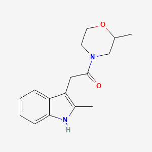 molecular formula C16H20N2O2 B7510412 2-(2-methyl-1H-indol-3-yl)-1-(2-methylmorpholin-4-yl)ethanone 