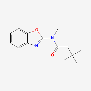 molecular formula C14H18N2O2 B7510415 N-(1,3-benzoxazol-2-yl)-N,3,3-trimethylbutanamide 