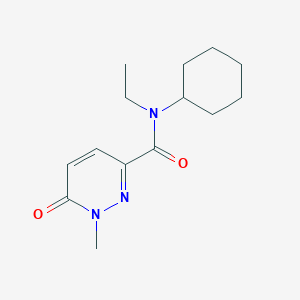molecular formula C14H21N3O2 B7510473 N-cyclohexyl-N-ethyl-1-methyl-6-oxopyridazine-3-carboxamide 