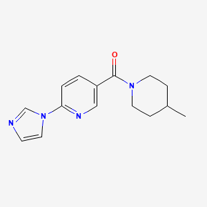 molecular formula C15H18N4O B7510481 (6-Imidazol-1-ylpyridin-3-yl)-(4-methylpiperidin-1-yl)methanone 