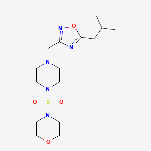 molecular formula C15H27N5O4S B7510505 4-[4-[[5-(2-Methylpropyl)-1,2,4-oxadiazol-3-yl]methyl]piperazin-1-yl]sulfonylmorpholine 