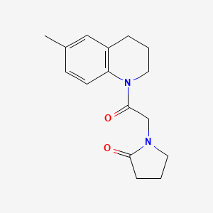 molecular formula C16H20N2O2 B7510524 1-[2-(6-methyl-3,4-dihydro-2H-quinolin-1-yl)-2-oxoethyl]pyrrolidin-2-one 