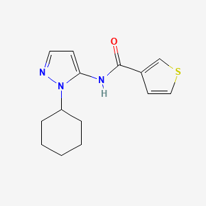 molecular formula C14H17N3OS B7510531 N-(2-cyclohexylpyrazol-3-yl)thiophene-3-carboxamide 