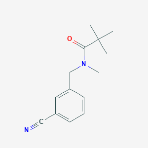 molecular formula C14H18N2O B7510533 N-[(3-cyanophenyl)methyl]-N,2,2-trimethylpropanamide 