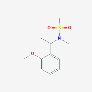 molecular formula C11H17NO3S B7510541 N-[1-(2-methoxyphenyl)ethyl]-N-methylmethanesulfonamide 