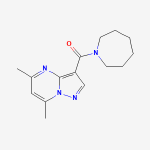 molecular formula C15H20N4O B7510609 Azepan-1-yl-(5,7-dimethylpyrazolo[1,5-a]pyrimidin-3-yl)methanone 