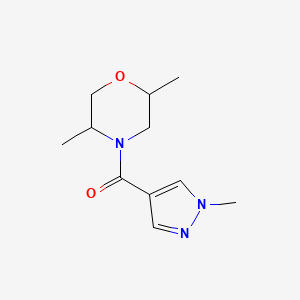 molecular formula C11H17N3O2 B7510627 (2,5-Dimethylmorpholin-4-yl)-(1-methylpyrazol-4-yl)methanone 