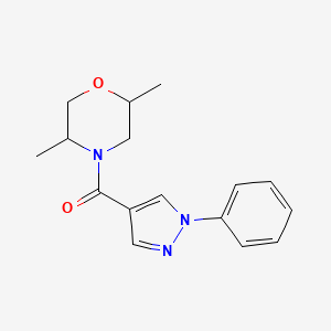 molecular formula C16H19N3O2 B7510642 (2,5-Dimethylmorpholin-4-yl)-(1-phenylpyrazol-4-yl)methanone 