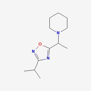 molecular formula C12H21N3O B7510653 5-(1-Piperidin-1-ylethyl)-3-propan-2-yl-1,2,4-oxadiazole 