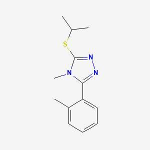 molecular formula C13H17N3S B7510682 4-Methyl-3-(2-methylphenyl)-5-propan-2-ylsulfanyl-1,2,4-triazole 