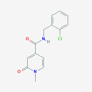molecular formula C14H13ClN2O2 B7510690 N-[(2-chlorophenyl)methyl]-1-methyl-2-oxopyridine-4-carboxamide 