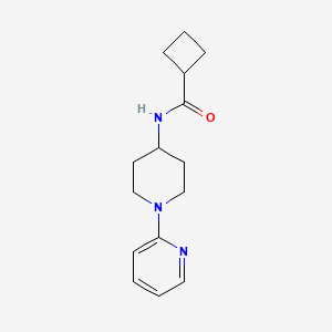 molecular formula C15H21N3O B7510729 N-(1-pyridin-2-ylpiperidin-4-yl)cyclobutanecarboxamide 