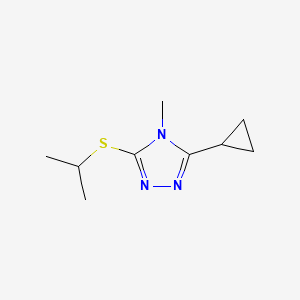 molecular formula C9H15N3S B7510737 3-Cyclopropyl-4-methyl-5-propan-2-ylsulfanyl-1,2,4-triazole 
