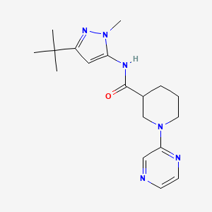 molecular formula C18H26N6O B7510747 N-(5-tert-butyl-2-methylpyrazol-3-yl)-1-pyrazin-2-ylpiperidine-3-carboxamide 