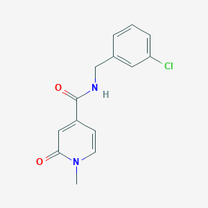 molecular formula C14H13ClN2O2 B7510754 N-[(3-chlorophenyl)methyl]-1-methyl-2-oxopyridine-4-carboxamide 