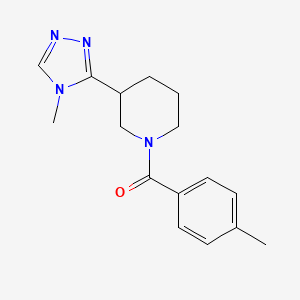 molecular formula C16H20N4O B7510759 (4-Methylphenyl)-[3-(4-methyl-1,2,4-triazol-3-yl)piperidin-1-yl]methanone 