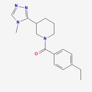 molecular formula C17H22N4O B7510771 (4-Ethylphenyl)-[3-(4-methyl-1,2,4-triazol-3-yl)piperidin-1-yl]methanone 