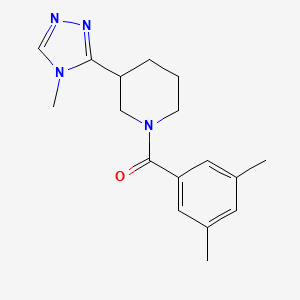 molecular formula C17H22N4O B7510803 (3,5-Dimethylphenyl)-[3-(4-methyl-1,2,4-triazol-3-yl)piperidin-1-yl]methanone 