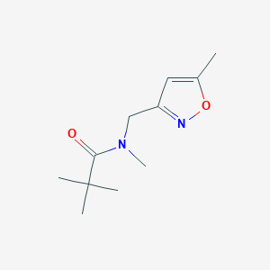 molecular formula C11H18N2O2 B7510804 N,2,2-trimethyl-N-[(5-methyl-1,2-oxazol-3-yl)methyl]propanamide 