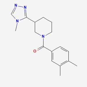 molecular formula C17H22N4O B7510809 (3,4-Dimethylphenyl)-[3-(4-methyl-1,2,4-triazol-3-yl)piperidin-1-yl]methanone 