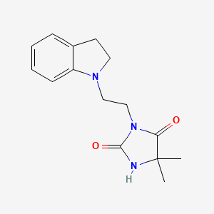 molecular formula C15H19N3O2 B7510816 3-[2-(2,3-Dihydroindol-1-yl)ethyl]-5,5-dimethylimidazolidine-2,4-dione 