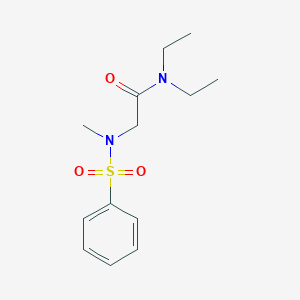 molecular formula C13H20N2O3S B7510835 2-[benzenesulfonyl(methyl)amino]-N,N-diethylacetamide 