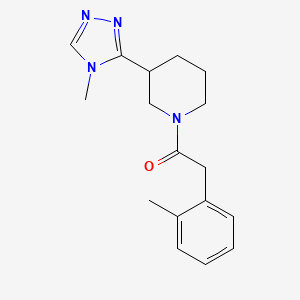 molecular formula C17H22N4O B7510836 2-(2-Methylphenyl)-1-[3-(4-methyl-1,2,4-triazol-3-yl)piperidin-1-yl]ethanone 