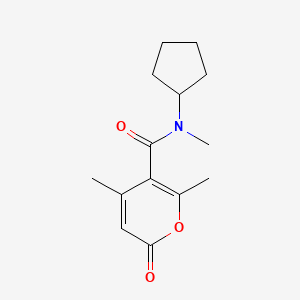 molecular formula C14H19NO3 B7510847 N-cyclopentyl-N,2,4-trimethyl-6-oxopyran-3-carboxamide 