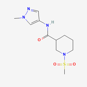 molecular formula C11H18N4O3S B7510880 N-(1-methylpyrazol-4-yl)-1-methylsulfonylpiperidine-3-carboxamide 