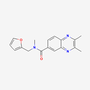 molecular formula C17H17N3O2 B7510882 N-(furan-2-ylmethyl)-N,2,3-trimethylquinoxaline-6-carboxamide 