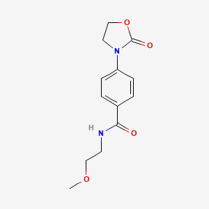 molecular formula C13H16N2O4 B7510888 N-(2-methoxyethyl)-4-(2-oxo-1,3-oxazolidin-3-yl)benzamide 