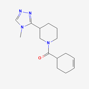 molecular formula C15H22N4O B7510895 Cyclohex-3-en-1-yl-[3-(4-methyl-1,2,4-triazol-3-yl)piperidin-1-yl]methanone 