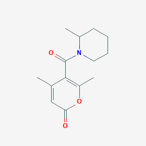 molecular formula C14H19NO3 B7510896 4,6-Dimethyl-5-(2-methylpiperidine-1-carbonyl)pyran-2-one 