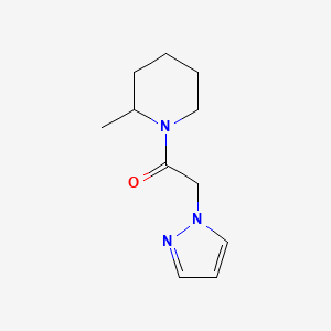 molecular formula C11H17N3O B7510907 1-(2-Methylpiperidin-1-yl)-2-pyrazol-1-ylethanone 