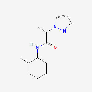 molecular formula C13H21N3O B7510939 N-(2-methylcyclohexyl)-2-pyrazol-1-ylpropanamide 