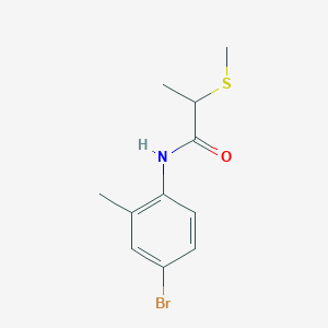 molecular formula C11H14BrNOS B7510953 N-(4-bromo-2-methylphenyl)-2-methylsulfanylpropanamide 