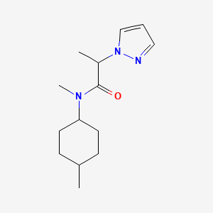 molecular formula C14H23N3O B7510980 N-methyl-N-(4-methylcyclohexyl)-2-pyrazol-1-ylpropanamide 