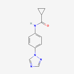 molecular formula C12H12N4O B7510984 N-[4-(1,2,4-triazol-1-yl)phenyl]cyclopropanecarboxamide 