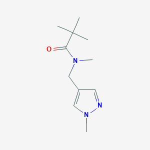 molecular formula C11H19N3O B7510995 N,2,2-trimethyl-N-[(1-methylpyrazol-4-yl)methyl]propanamide 