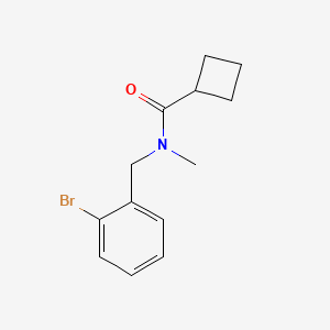 molecular formula C13H16BrNO B7511004 N-[(2-bromophenyl)methyl]-N-methylcyclobutanecarboxamide 