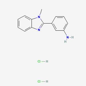 molecular formula C14H15Cl2N3 B7511008 3-(1-Methylbenzimidazol-2-yl)aniline;dihydrochloride 