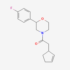 2-Cyclopent-2-en-1-yl-1-[2-(4-fluorophenyl)morpholin-4-yl]ethanone