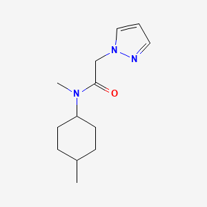 molecular formula C13H21N3O B7511037 N-methyl-N-(4-methylcyclohexyl)-2-pyrazol-1-ylacetamide 