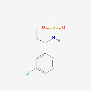 molecular formula C10H14ClNO2S B7511066 N-[1-(3-chlorophenyl)propyl]methanesulfonamide 