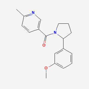 molecular formula C18H20N2O2 B7511096 [2-(3-Methoxyphenyl)pyrrolidin-1-yl]-(6-methylpyridin-3-yl)methanone 