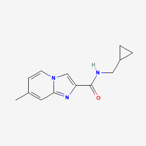 molecular formula C13H15N3O B7511106 N-(cyclopropylmethyl)-7-methylimidazo[1,2-a]pyridine-2-carboxamide 